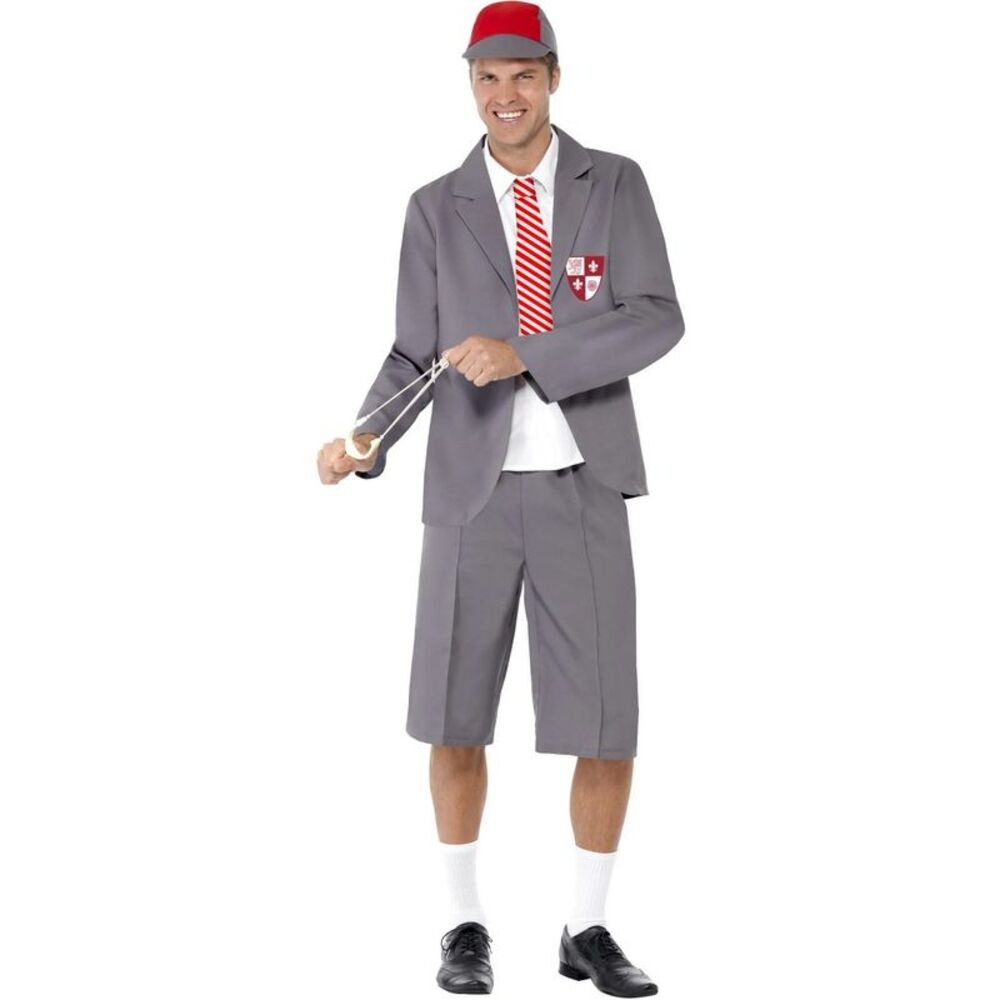 Smiffys Mens Schoolboy Costume Set / Gray